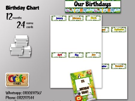 Animals Birthday Chart Set For Sale