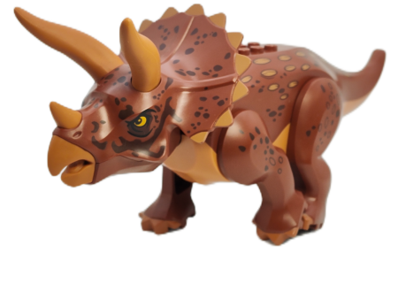 LEGO® Dinosaur Triceratops with Medium Nougat and Dark Brown Markings, Tricera08 Online Hot Sale