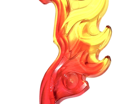 Wave Rounded Curved Wing with Flame with Marbled Trans-Yellow Pattern, Part# 18394pb01 Online